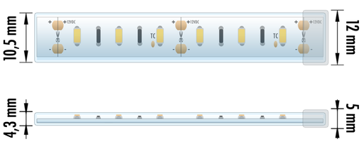 [EPRO-96W60L12V4000KIP6710M] FITA LED EPRO 9.6W 60L 12V 4000K IP67 10M