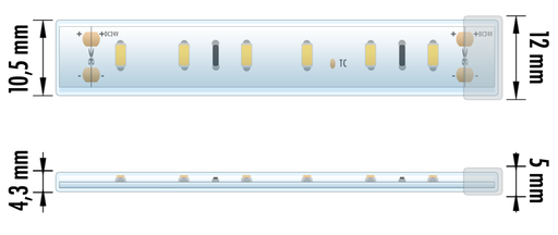 [EPRO-96W60L24V3000KIP6710M] FITA LED EPRO 9.6W 60L 24V 3000K IP67 10M
